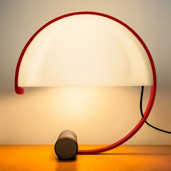 Lampa stołowa LED Stilnovo Meta, biało-złota, 37,5 cm