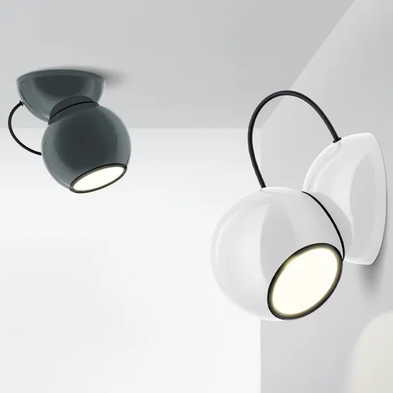 Lampa sufitowa LED Stilnovo Gravitino, obrotowa, szara