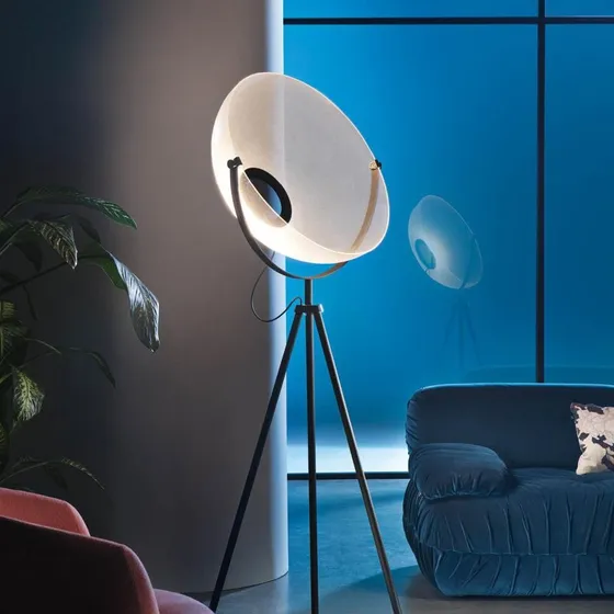 Lampa stojąca LED Stilnovo Demi Moon, czarna, 196 cm