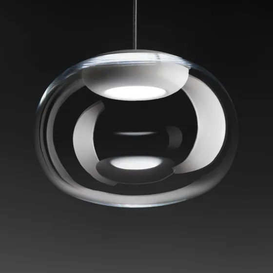 Stilnovo La Mariée żyrandol LED, przezroczysty, Ø 28 cm