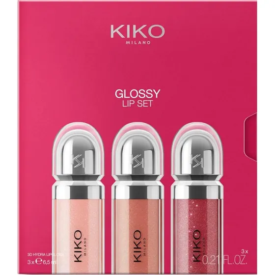 KIKO Milano Glossy Lip Set 03 - zestaw 3 nawilżających błyszczyków 3D