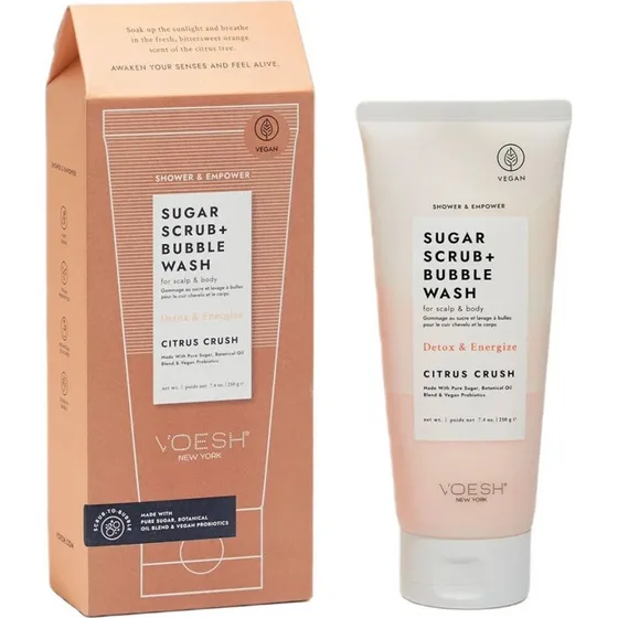VOESH Sugar Scrub + Bubble Wash Citrus Crush 210g
