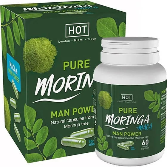 Hot Premium Moringa + Maca Man Power – Suplement dla mężczyzn, 60 kaps.