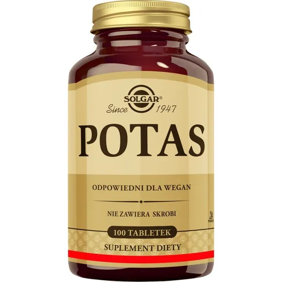 Solgar Potas 99mg glukonian potasu 100 tabletek