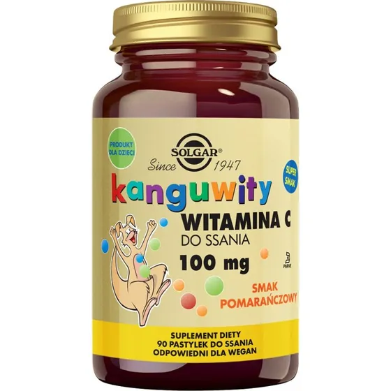 Solgar Kanguwity Witamina C 100mg 90 pastylek do ssania