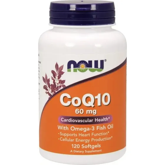 Now Foods Koenzym Q10 i Omega-3 60mg, 120 kapsułek