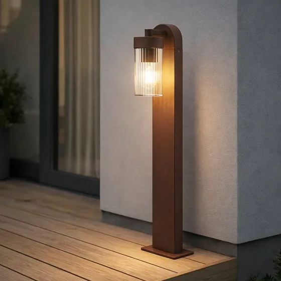 Lindby Słupek oświetleniowy Kaliro, rdza, 60 cm, IP54, E27