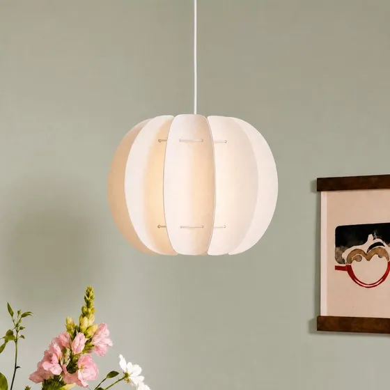 Lindby Winslow Żyrandol, kremowo-biały, Ø 35 cm, E27
