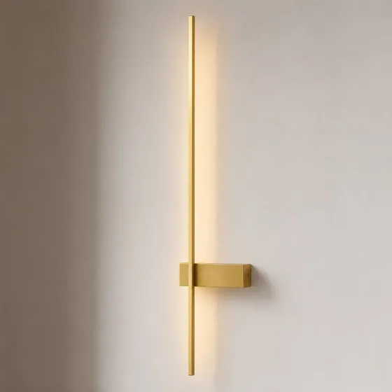 Kinkiet LED Lindby Natsumi, 90 cm, mosiądz i aluminium