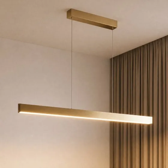 Lucande Mylosh Żyrandol LED 150 cm, złoty, CCT, ściemniany