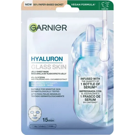 Garnier Hyaluron Glass Skin żelowa maska na tkaninie 27g