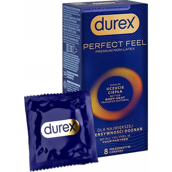 Durex Perfect Feel Prezerwatywy Nitrylowe bez Lateksu 8 szt.