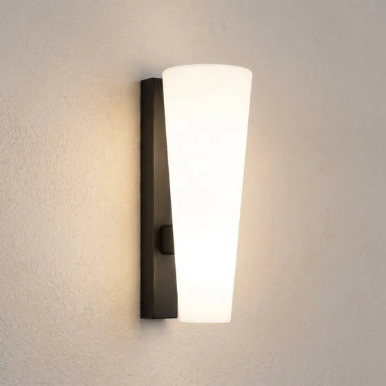 Lucande Jovra Kinkiet zewnętrzny LED, czarny, 32 cm