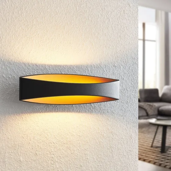 Arcchio Kinkiet LED Jelle 44 cm – Czarny/Złoty (Góra/Dół)