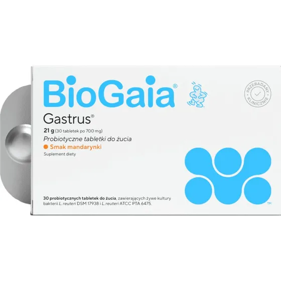 BioGaia Gastrus tabletki do ucia mandarynka 30 tabl.