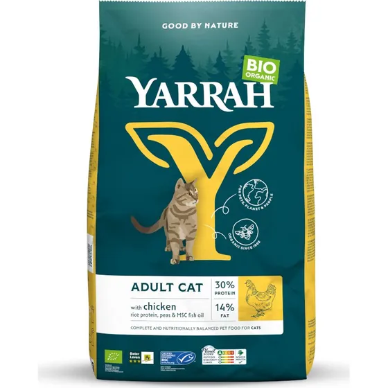 Yarrah Bio Karma sucha z kurczakiem dla dorosłych kotów, 2,4 kg