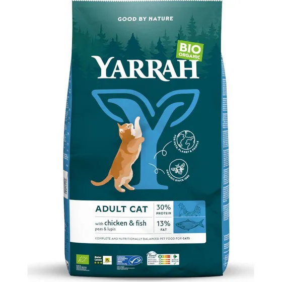 Yarrah Bio biokurczak i ryba - karma sucha dla kotów, 2,4 kg