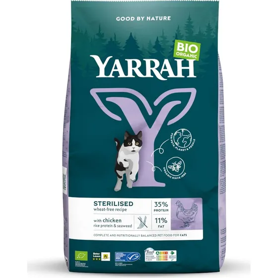 Yarrah Bio Sterilised Karma sucha dla kotów Kurczak i Ryba 700g