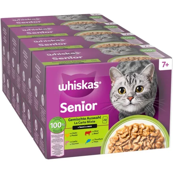 Whiskas Senior Saszetki 7+ Mix w Sosie i Galaretce, 85 g