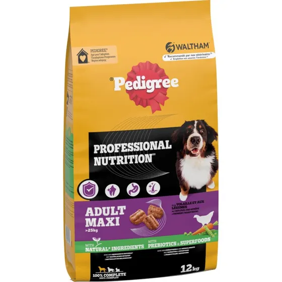 Pedigree Professional Nutrition Adult Maxi, drób i warzywa, 12 kg