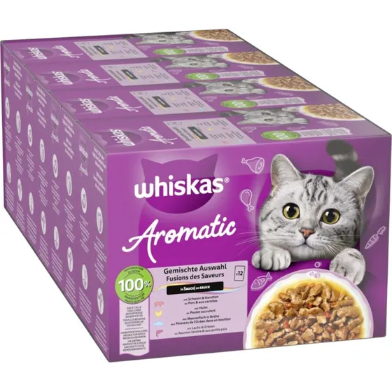 Whiskas 1+ Aromatic Selection Mokra Karma dla Kota, 96 x 85 g