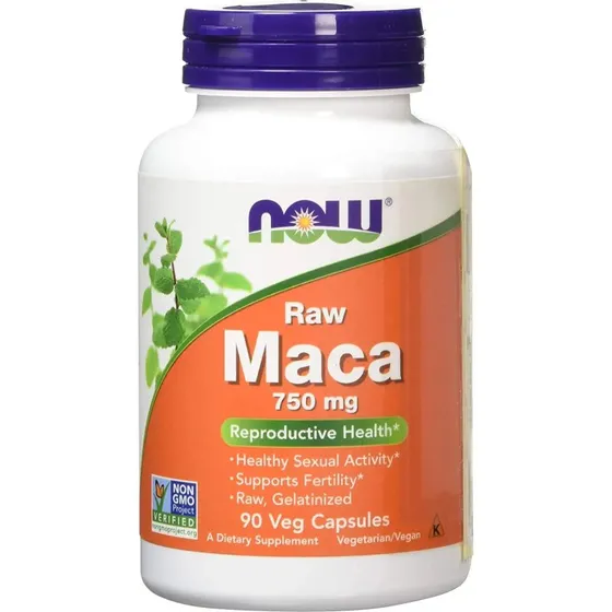 Now Foods Korzeń Maca 750 mg ekstrakt 6:1, 90 kapsułek