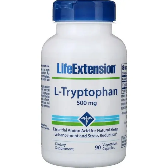 Life Extension L-Tryptofan 500 mg, 90 kapsułek