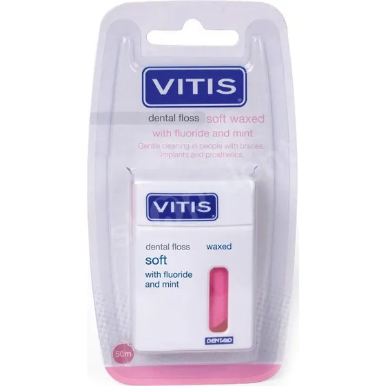 Vitis Rowa Woskowana Ni Dentystyczna 50m z Fluorem i Mit