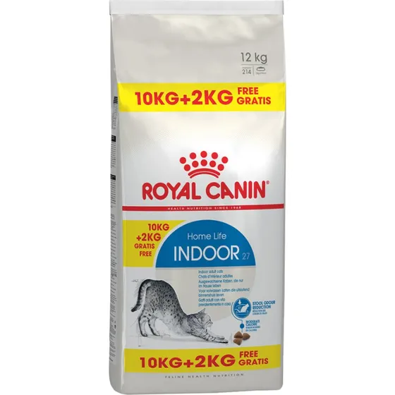 Royal Canin Indoor 27 Karma sucha dla kota, 12 kg (10+2 kg gratis)