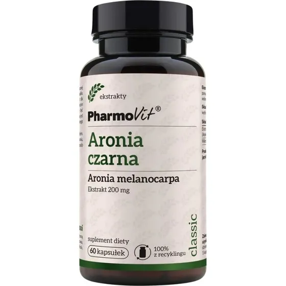 PharmoVit Aronia czarna 20:1 ekstrakt 200mg 60 kapsułek