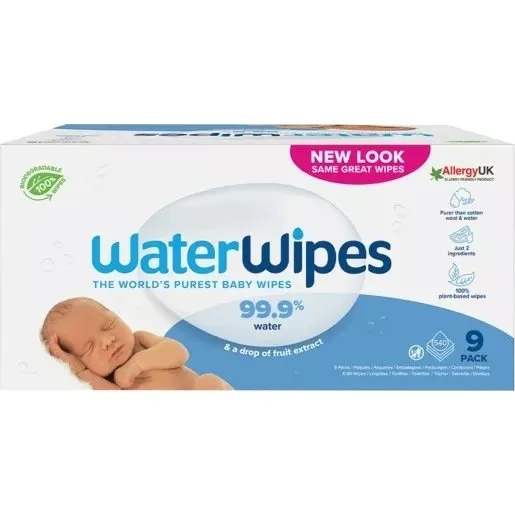 WaterWipes Bio Chusteczki nawilżane 9 x 60 sztuk