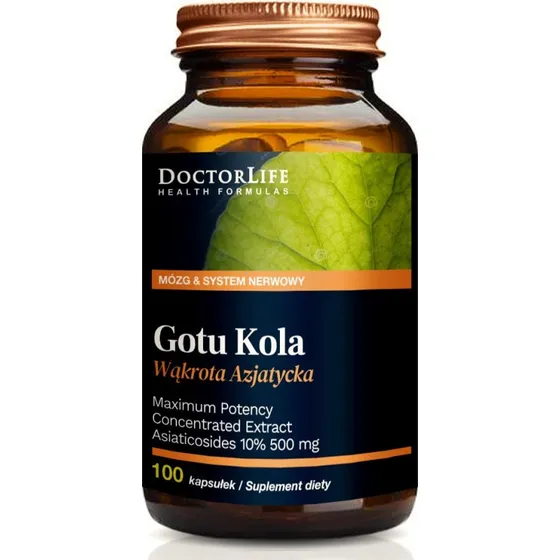 Doctor Life Gotu Kola 350mg 100 kapsułek - ekstrakt 10% azjatykozydu