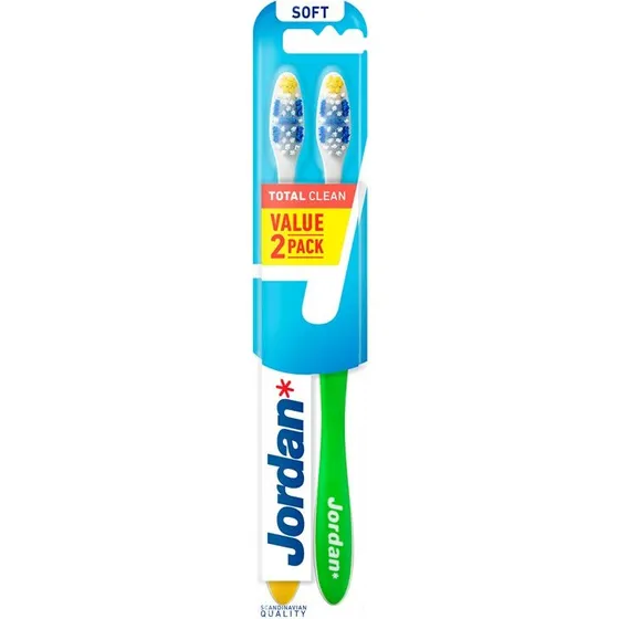 Jordan Total Clean szczoteczka do zębów Miękka, 2 sztuki