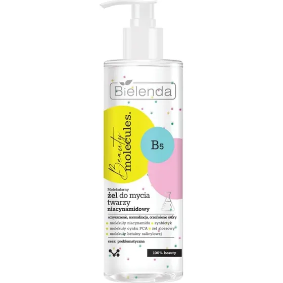 Bielenda Beauty Molecules molekularny niacynamidowy żel do mycia twarzy 195g