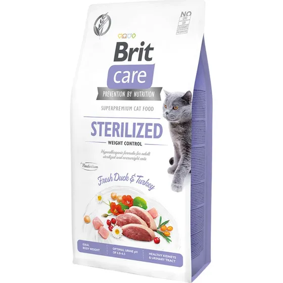 Brit Care Grain-Free Sterilized Weight Control Kaczka i Indyk 2 x 7 kg