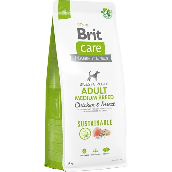 Brit Care Dog Sustainable Adult Medium Breed, kurczak i insekty, 2x12 kg