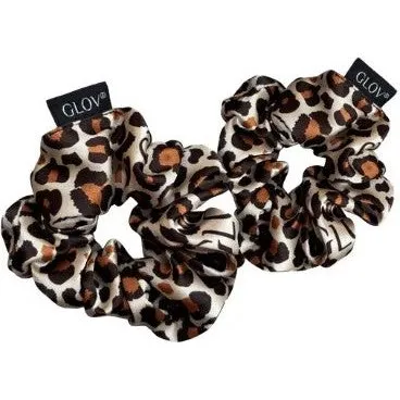 Glov Satin Scrunchies satynowe gumki do włosów Cheetah 2szt