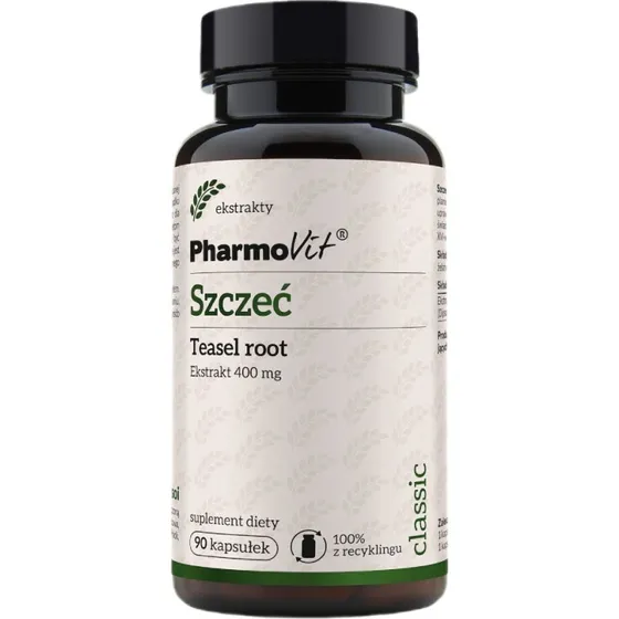 Pharmovit Szczeć Teasel Root Ekstrakt 400 mg, 90 kapsułek