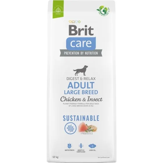 Brit Care Dog Sustainable Adult Large Breed Kurczak i Owady 12 kg