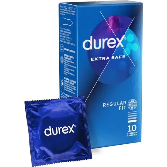 Durex Extra Safe prezerwatywy grubsze nawilżane 10 szt.