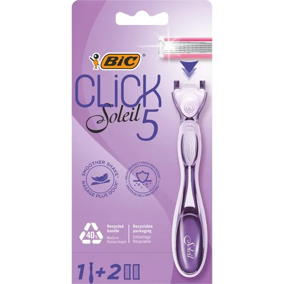 BIC Soleil Click 5: Maszynka do golenia + 2 wymienne wkłady