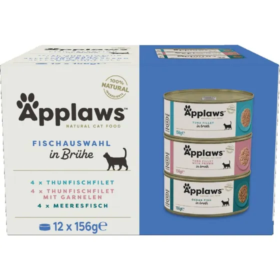 Applaws Mieszany pakiet próbny ryba w bulionie 12 x 156 g