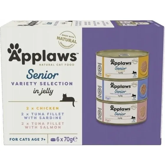 Applaws Senior Mix smaków w galaretce dla kotów 6x70g
