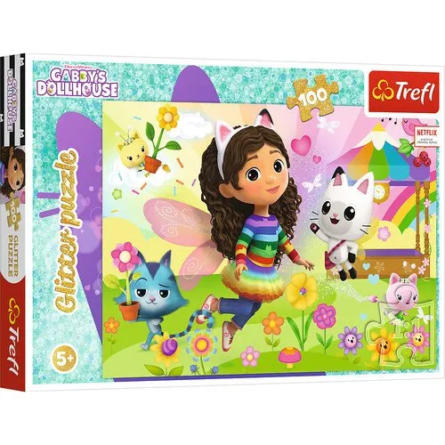 Trefl Puzzle Glitter Brokatowa Gabby 100 elementów
