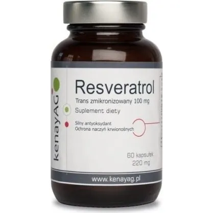 Kenay Resveratrol Trans zmikronizowany 100 mg, 60 kapsułek