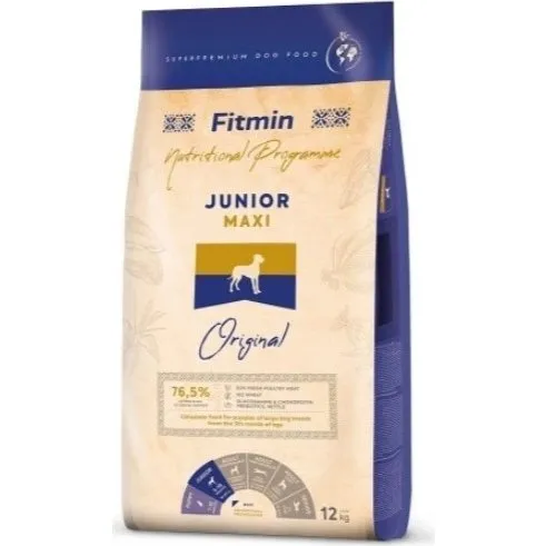 Fitmin Maxi Junior Sucha Karma z Drobiem dla Psów, 12 kg