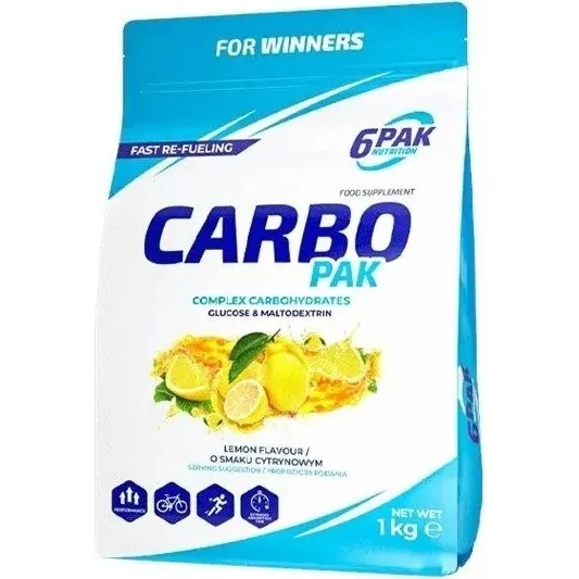 6PAK Carbo Pak 1000g - Węglowodany o smaku cytrynowym