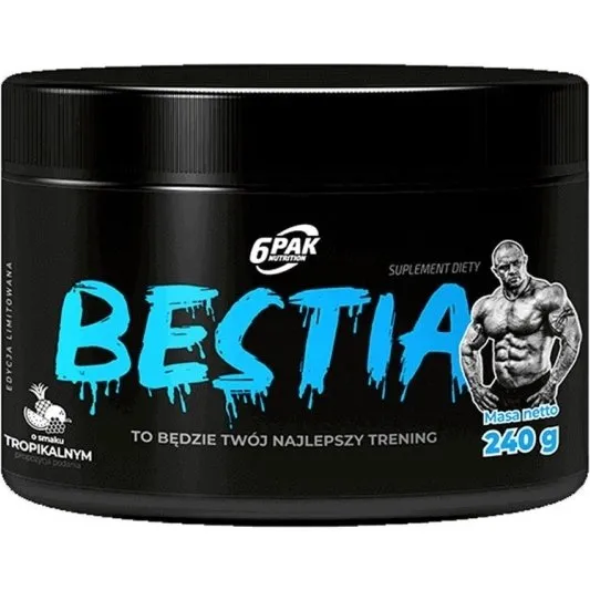 6PAK Bestia Suplement Przedtreningowy Tropical 240g