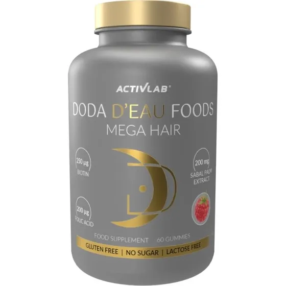 Activlab DODA FOODS Mega Hair żelki z biotyną i maliną, 60 szt.