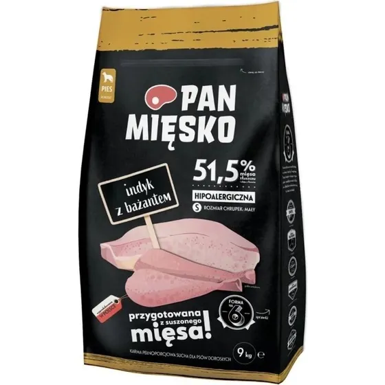 Pan Mięsko Karma Sucha dla Dorosłego Psa Indyk z Bażantem S 9 kg